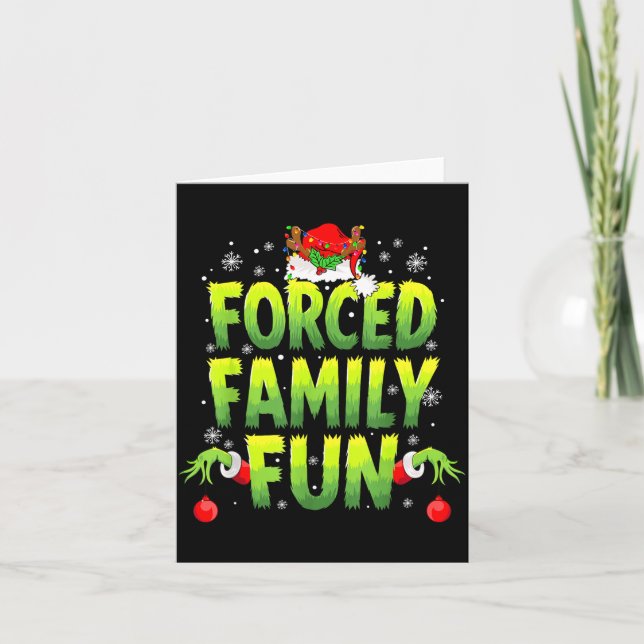 Funny Forced Family Fun Christmas Holiday Men Kids Kort (Framsida)