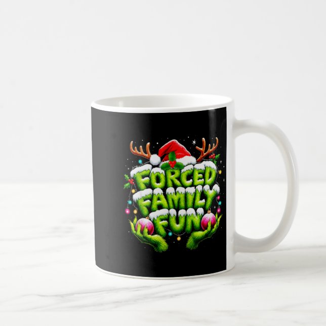 Funny Forced Family Fun Christmas Holiday Shirt Me Kaffemugg (Höger)