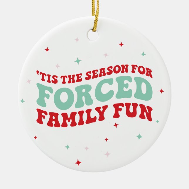 Funny Forced Family Roligt Groovy Ceramic Ornament (Framsidan)