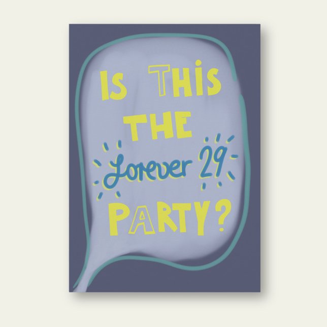 Funny forever 29 Happy Birthday greeting card Kort (Skapare uppladdad)