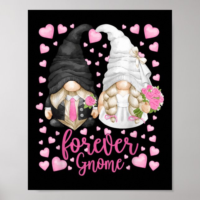Funny Forever Gnome - Unik Bröllop Gnomies Bride Poster (Framsidan)