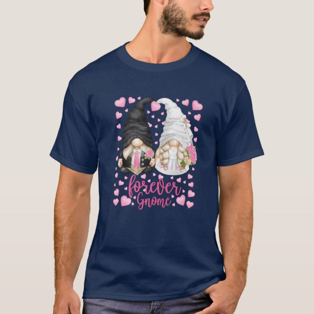 Funny Forever Gnome - Unik Bröllop Gnomies Bride T Shirt (Framsida)