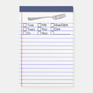 Funny Fork Många Choice 4"X6" Post-it Block