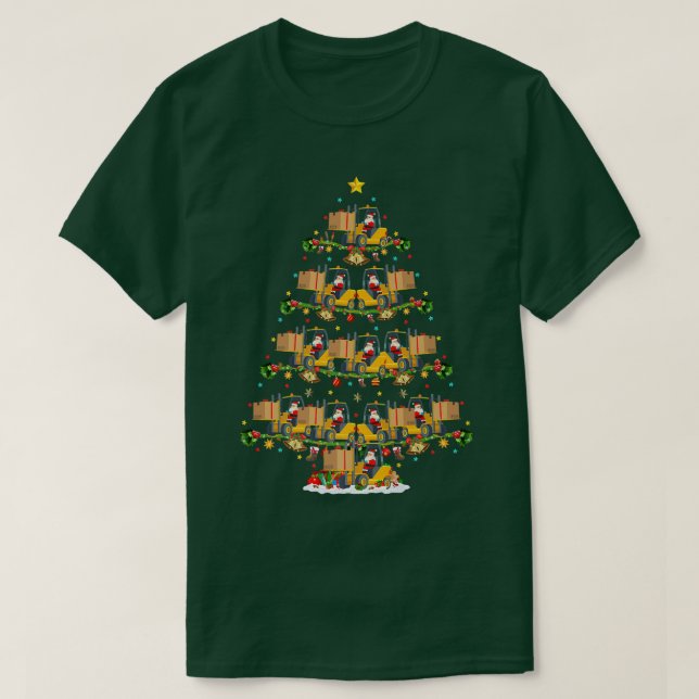 Funny Forklift Älskare Matching Santa Forklift Chr T Shirt (Design framsida)
