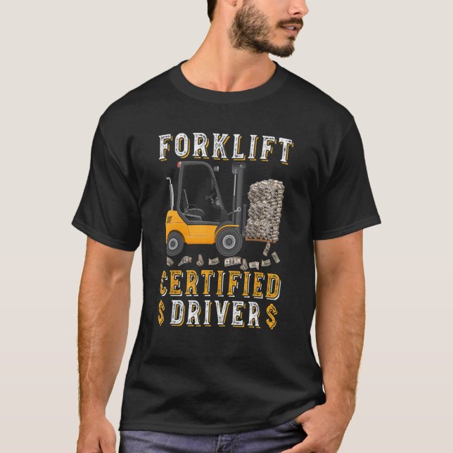 Funny Forklift Driver Meme Forklift Auktoriserad T Shirt (Framsida)
