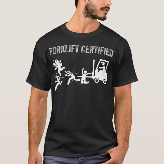 Funny Forklift Operator Auktoriserad Superskoj Des T Shirt (Framsida)