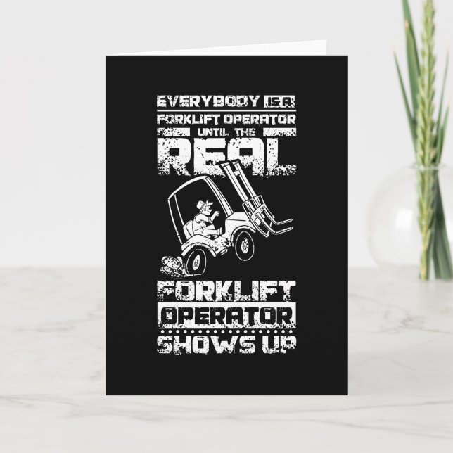Funny Forklift Operator Kort (Framsida)