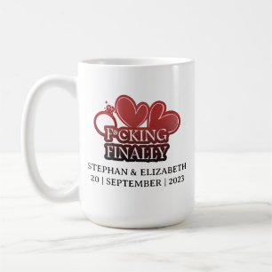 Funny Förlovning Gift Heart & Ring Coffee Mugg