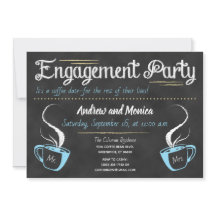 Funny Förlovningsfest för Coffee Chalkboard