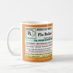 Funny förskrivning RX Flu Medicine Kaffemugg