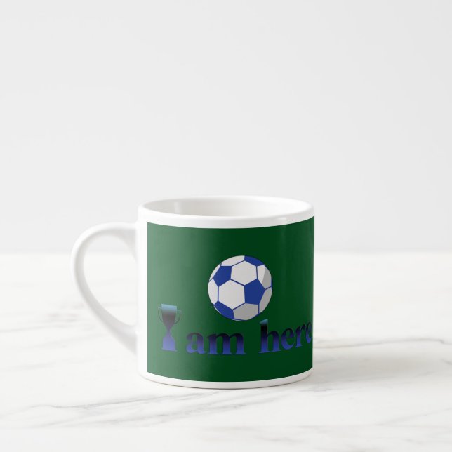 Funny fotboll kopp - jag är här espressomugg (Vänster)
