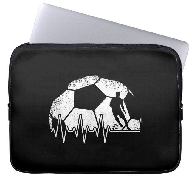Funny fotbollsspelare för pulsslag laptop fodral (Framsidan)