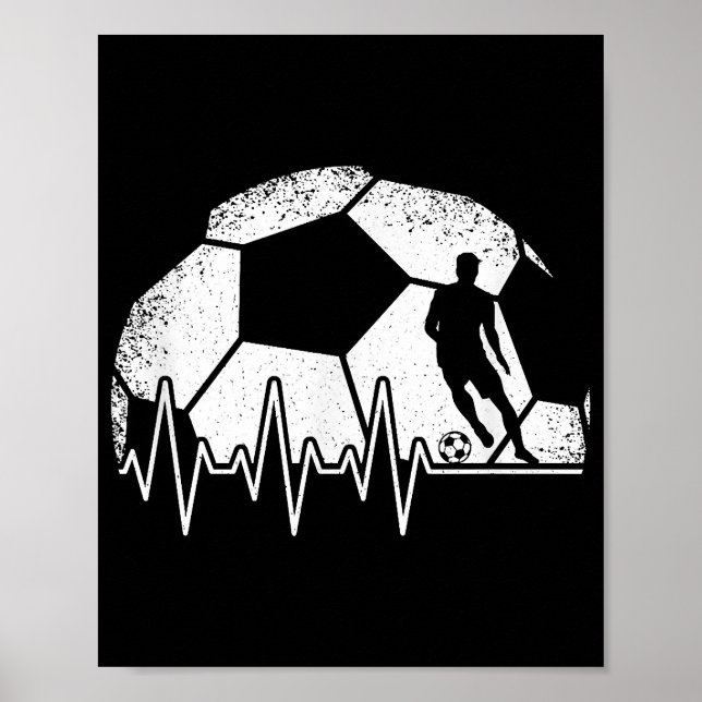 Funny fotbollsspelare för pulsslag poster (Framsidan)