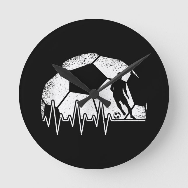 Funny fotbollsspelare för pulsslag rund klocka (Framsida)