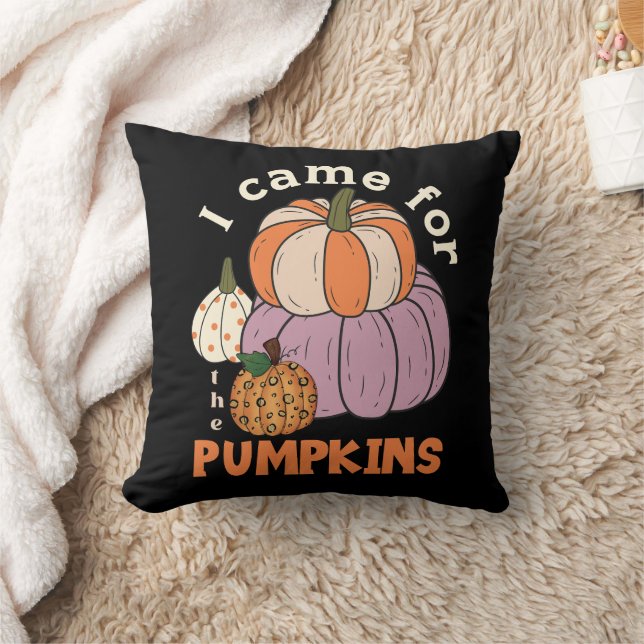 Funny Four Pumpkins Fall Kudde (Filt)