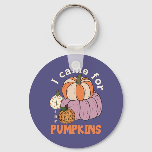Funny Four Pumpkins Fall Nyckelring (Framsida)