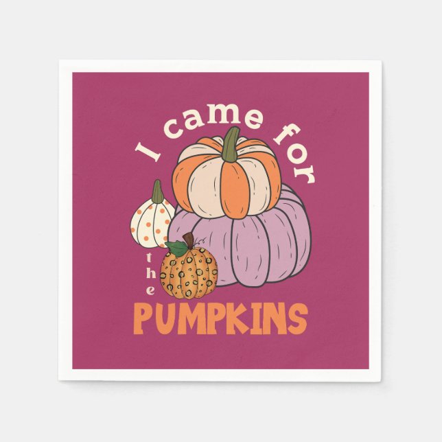 Funny Four Pumpkins Fall Pappersservett (Framsidan)