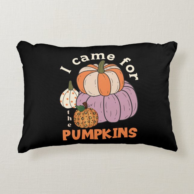 Funny Four Pumpkins Fall Prydnadskudde (Framsidan)
