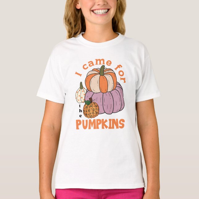 Funny Four Pumpkins Fall T Shirt (Framsida)