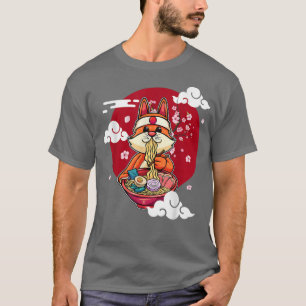 Funny Fox Eating Ramen Cute Vixen Japanska Noodles T Shirt