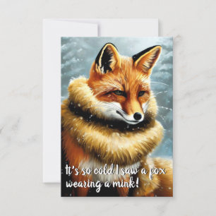 Funny Fox i en Mink-Nyårsafton Inbjudningar