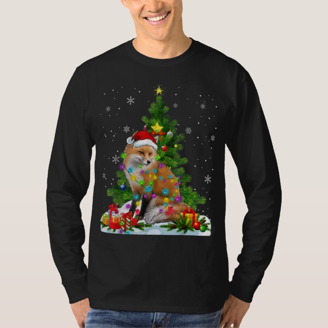 Funny Fox Julgran T Shirt (Framsida)