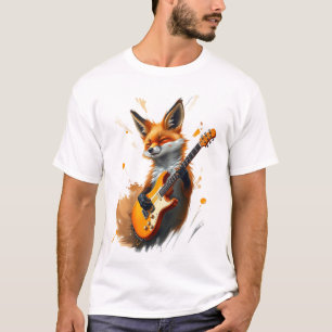 Funny Fox på Guitar T Shirt