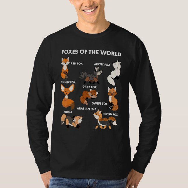Funny Foxes Of The World Shirt Foxes Lovers Gifts  T Shirt (Framsida)