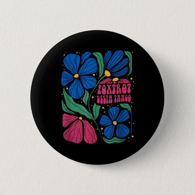 Funny Foxmacht Deltas Tangos Flower Boho Knapp (Framsida)