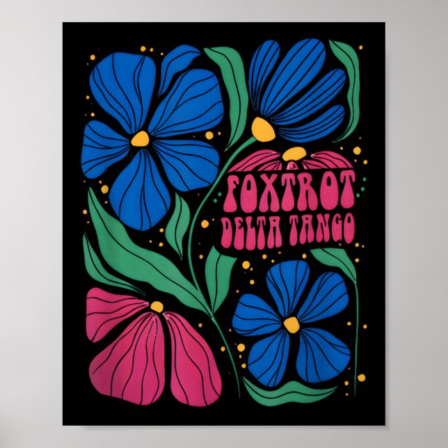 Funny Foxmacht Deltas Tangos Flower Boho Poster (Framsidan)