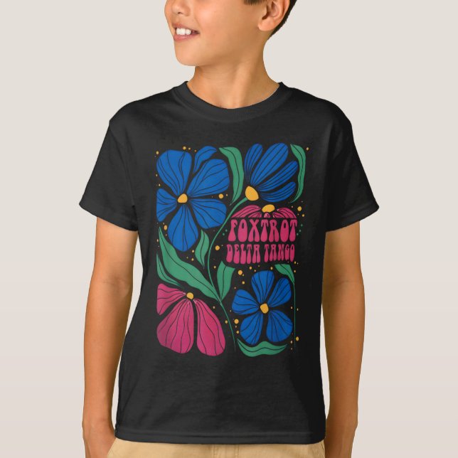 Funny Foxmacht Deltas Tangos Flower Boho T Shirt (Framsida)