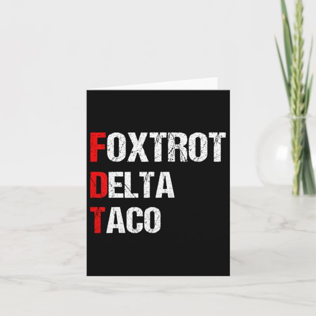 Funny Foxtrot Delta Taco11 Kort (Framsida)