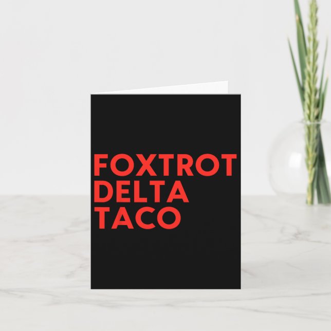 Funny Foxtrot Delta Taco16 Kort (Framsida)