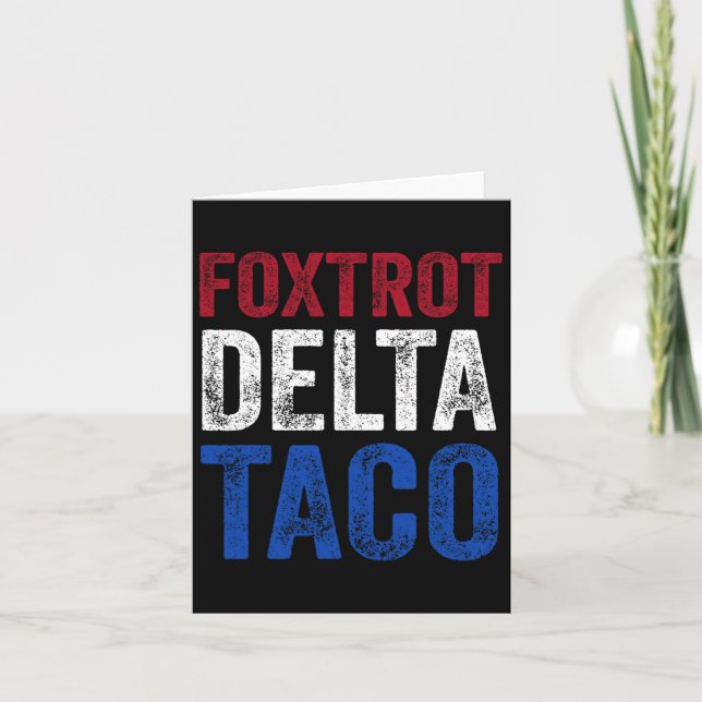 Funny Foxtrot Delta Taco8 Kort (Framsida)
