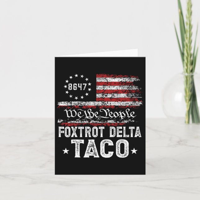 Funny Foxtrot Delta Taco Kort (Framsida)