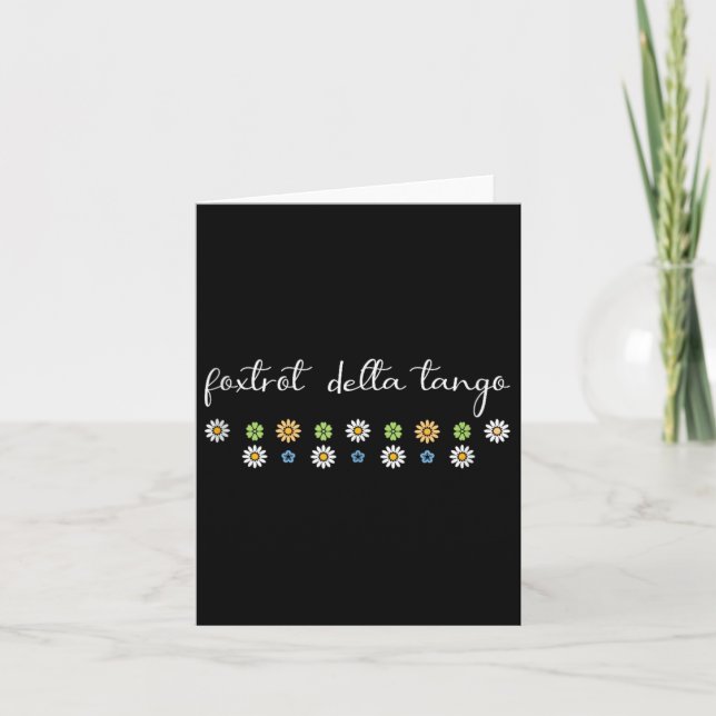 Funny Foxtrot Tango Delta, Groovy Retro Quote, Coo Kort (Framsida)