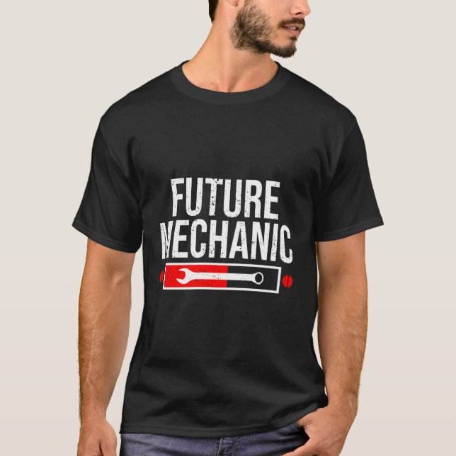 Funny framtida mekanisk Coola Auto Mechanic Ord H T Shirt (Framsida)