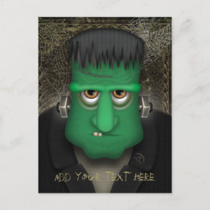 Funny Frankenstein Halloween Costume Personlig Vykort