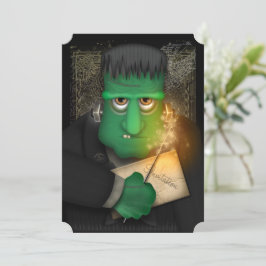 Funny Frankenstein Halloween fest-inbjudan Inbjudningar