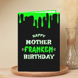 Funny Frankenstein Halloween Grattis på födelsedag Tack Kort