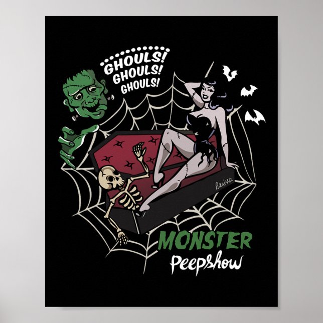 Funny Frankenstein Monster Älskare Monster Bunnies Poster (Framsidan)