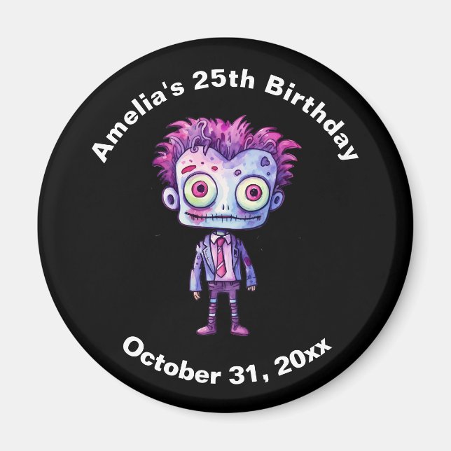 Funny Frankenstein Monster Halloween Roligt Birthd Magnet (Framsidan)