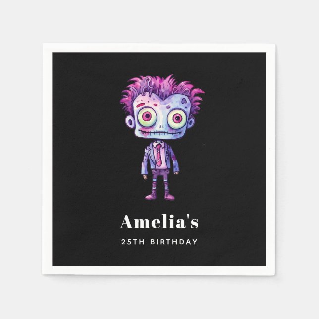 Funny Frankenstein Monster Halloween Roligt Birthd Pappersservett (Framsidan)