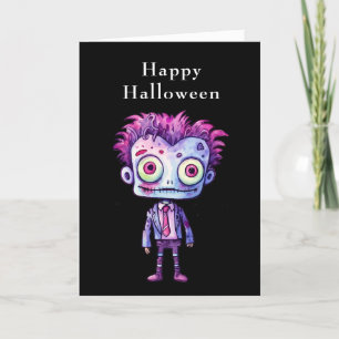 Funny Frankenstein Monster Halloween Roligt Helgkort