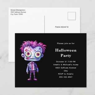Funny Frankenstein Monster Halloween Roligt Inbjudan Vykort