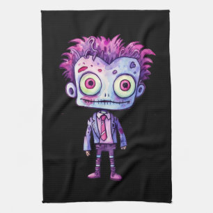 Funny Frankenstein Monster Halloween Roligt Kökshandduk