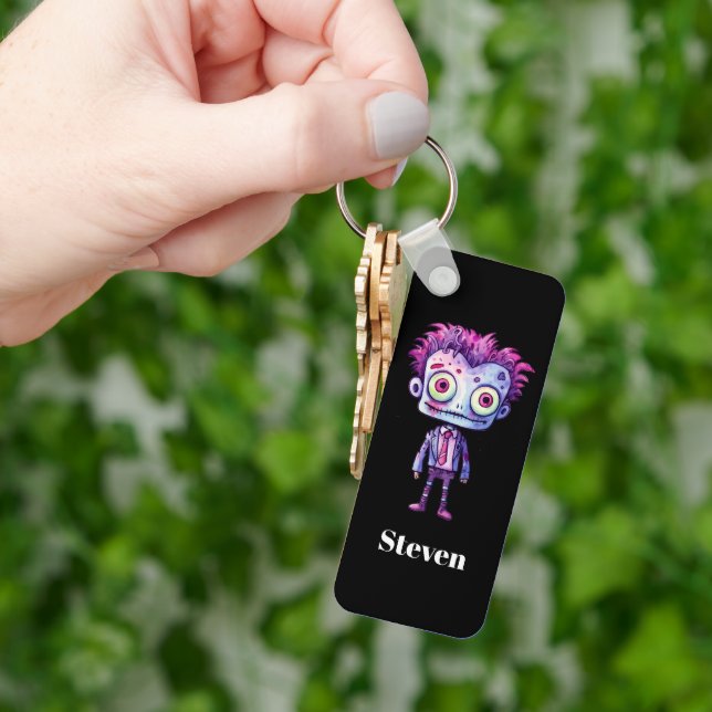 Funny Frankenstein Monster Halloween Roligt Nyckelring (Hand)