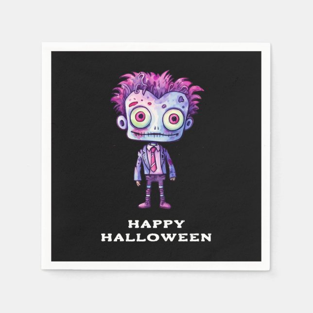 Funny Frankenstein Monster Halloween Roligt Pappersservett (Framsidan)