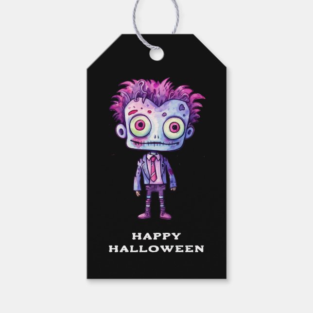 Funny Frankenstein Monster Halloween Roligt Presentetikett (Framsidan)