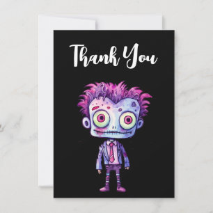 Funny Frankenstein Monster Halloween Roligt Tack Kort